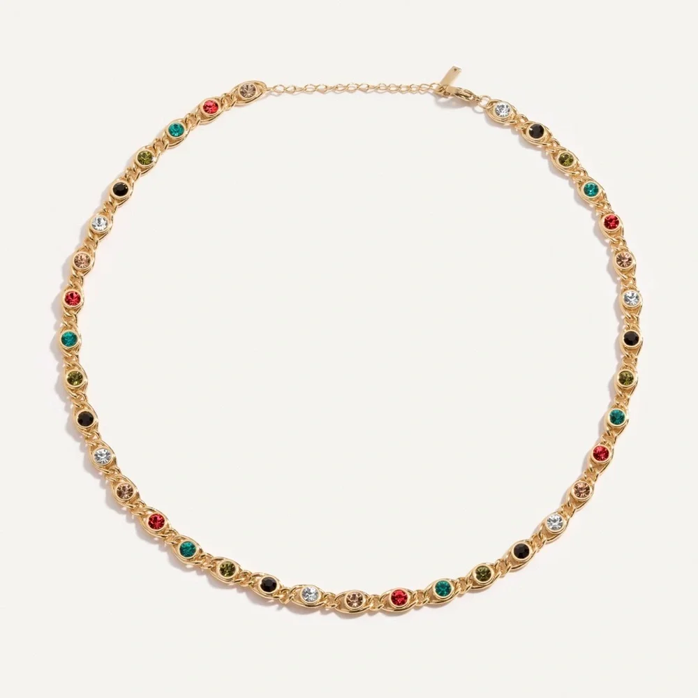 18K Gold Plated Color Gemstone Necklace · Waterproof & Tarnish-Free - Picture 4 of 7